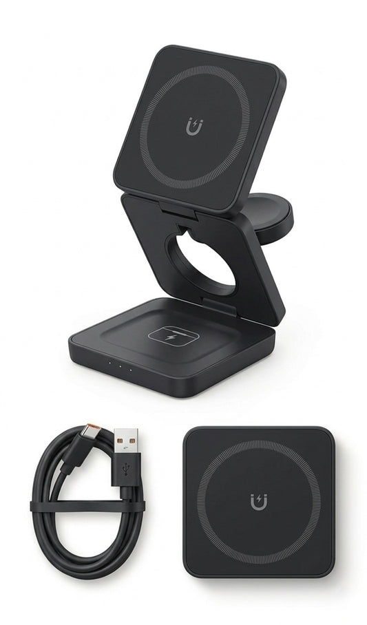 3-in-1 Foldable Magnetic Wireless Charging Station